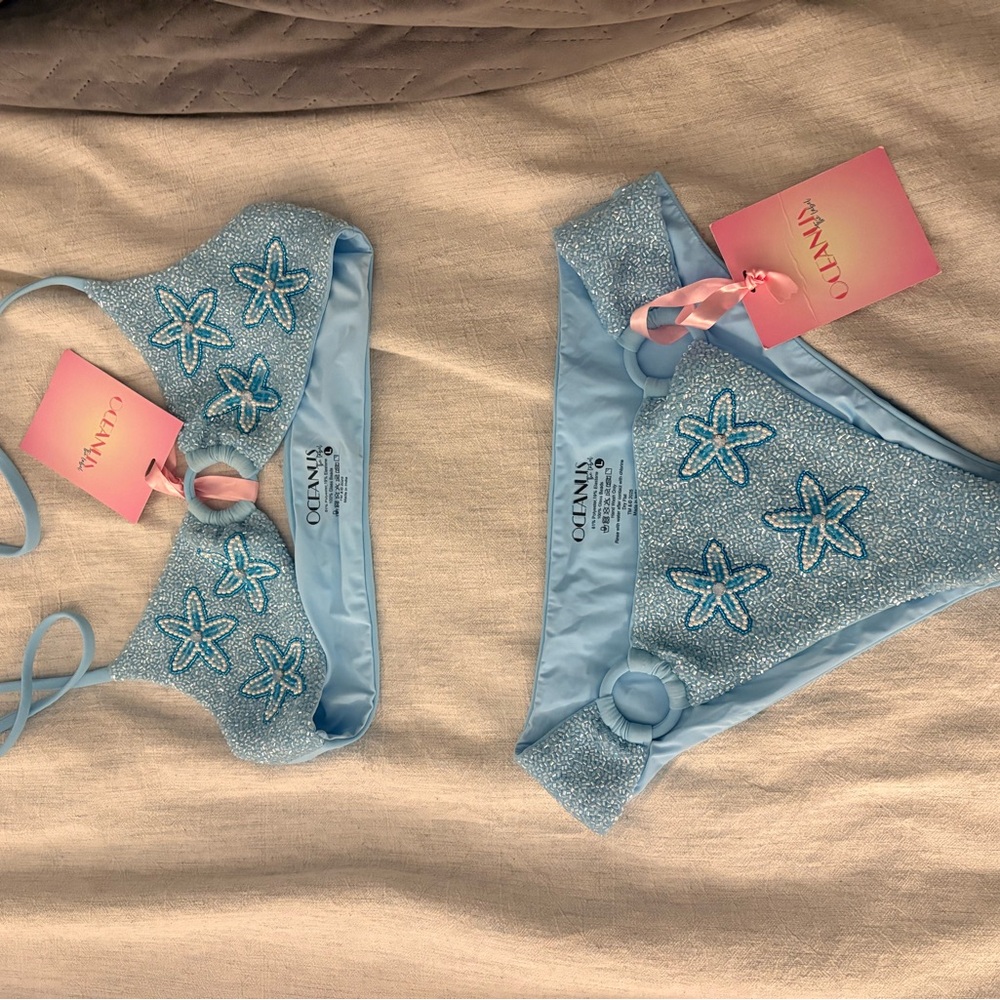 Oceanus: Mia's Marina Bikini Set. Never worn with tags still on. 3D beading